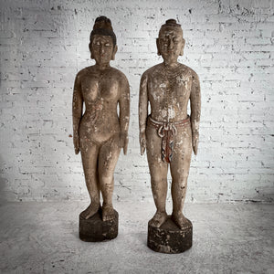 Pair 19th Century Chinese Acupuncture Models Decorative Statue