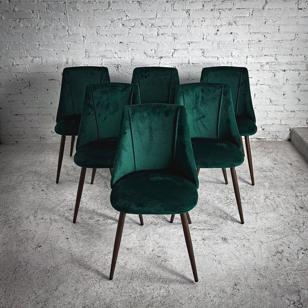 Set of 6 Homylin Scandinavian Style Velvet Metal Dining Chair