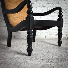 Load image into Gallery viewer, British Colonial Wicker Wood Armchair
