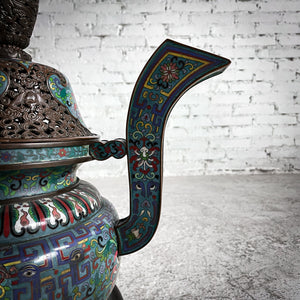 Qing Dynasty Cloisonne Bronze Incense Burner Container