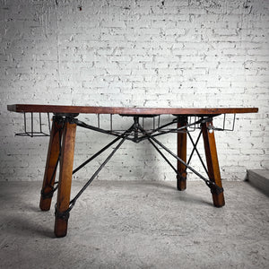 Rustic Mesquite & Iron Kitchen Island