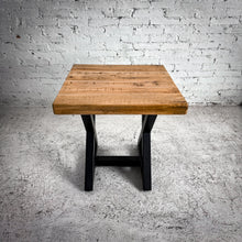 Load image into Gallery viewer, Rustic Contemporary Natural Wood &amp; Metal Side Table
