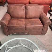 Load image into Gallery viewer, Traditional Brown Microsuede Loveseat
