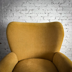 2 Piece Transitional Fabric Yellow Armchair