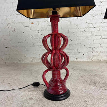 Load image into Gallery viewer, Pair Red Sculptural Ceramic Table Lamps
