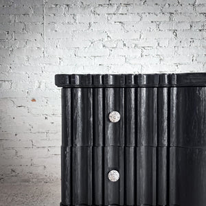 Eclectic Black Wood Dresser Chest of Drawers