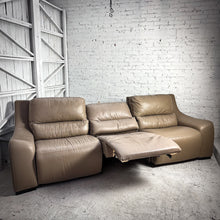 Load image into Gallery viewer, 3 Piece Zarkin Modern Taupe Leather Reclining Sectional Sofa
