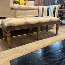Load image into Gallery viewer, Southwestern Wool &amp; Wood Bench
