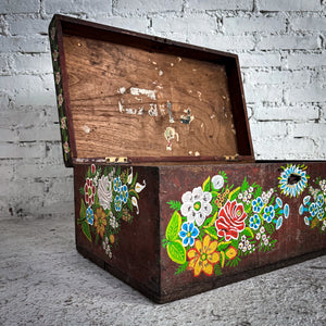 18th Century Rustic Painted Mahogany Trunk