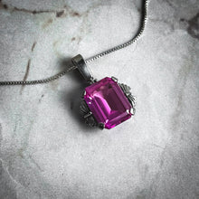 Load image into Gallery viewer, Vintage Art Deco Sterling Silver Pink Sapphire Necklace
