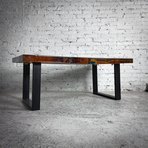Modern Glossy Resin Wood Cocktail Table