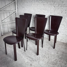 Load image into Gallery viewer, Set of 6 1980&#39;s Cattelan Italia Leather Dining Chair
