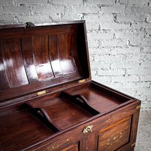 Load image into Gallery viewer, Camel Back British Colonial Inlay Hardwood Trunk

