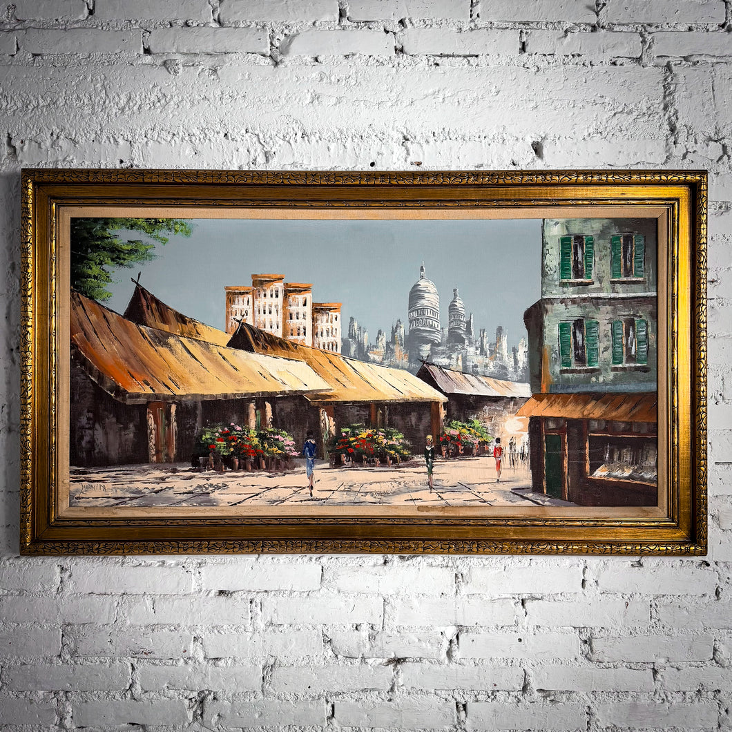 1970's Joanna Tiunin Cityscape Impressionism Oil Landscape Painting