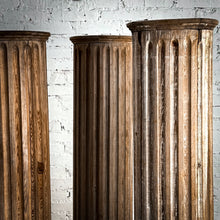 Load image into Gallery viewer, Set of 3 Vintage Neoclassical Distressed Wood Pillar Architectural Element
