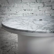 Load image into Gallery viewer, Blu Dot Plateau Carrara Marble Side Table
