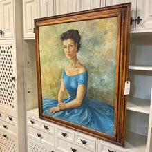 Load image into Gallery viewer, Mid-Century Portrait Woman in Blue Gown
