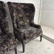 Load image into Gallery viewer, Pair of Oversized Damask Wingback Chairs
