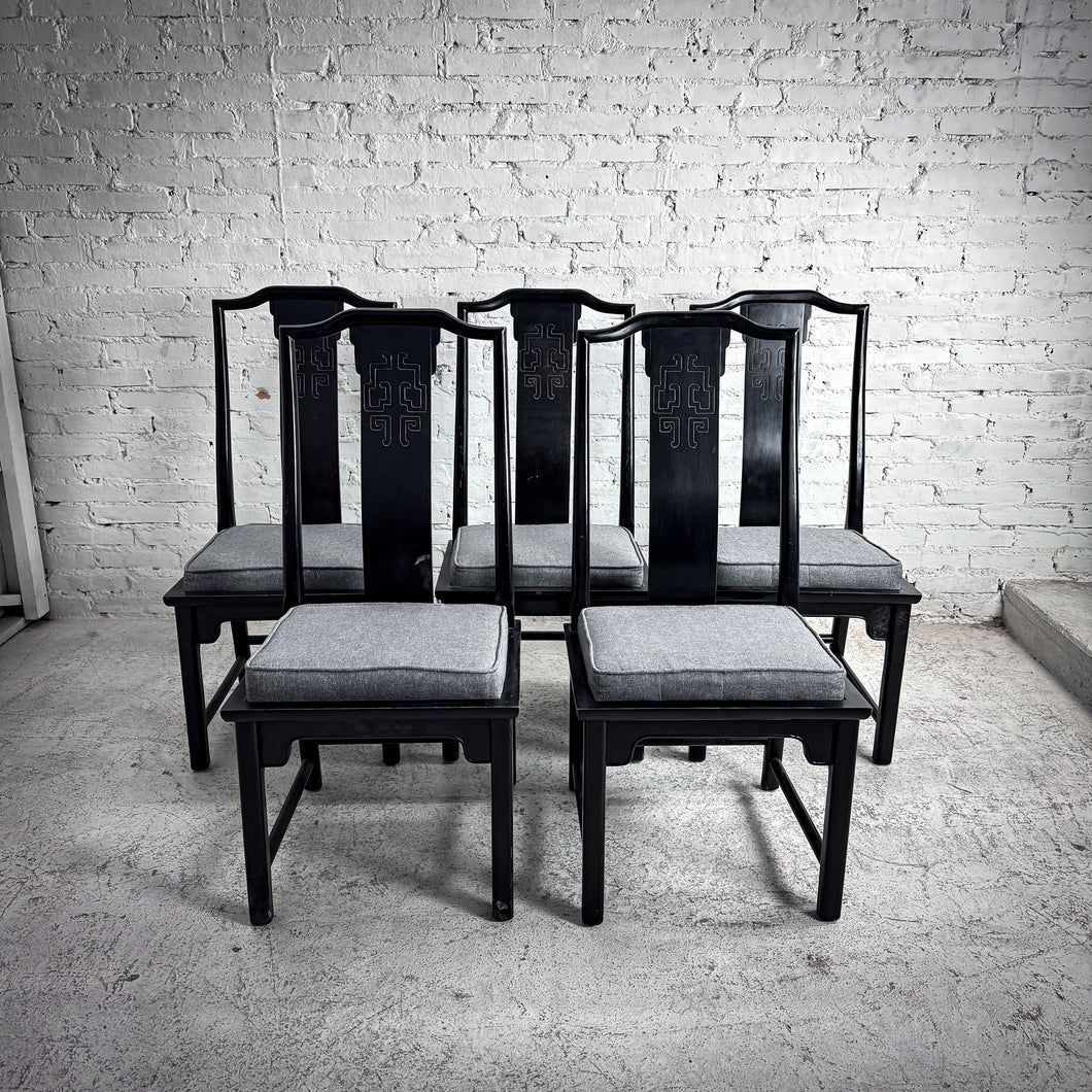 Set of 5 Century Furniture Asian Style Ebonized Dining Chair