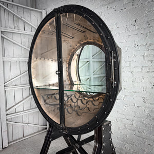 Round Industrial Studded Iron Bar Cabinet