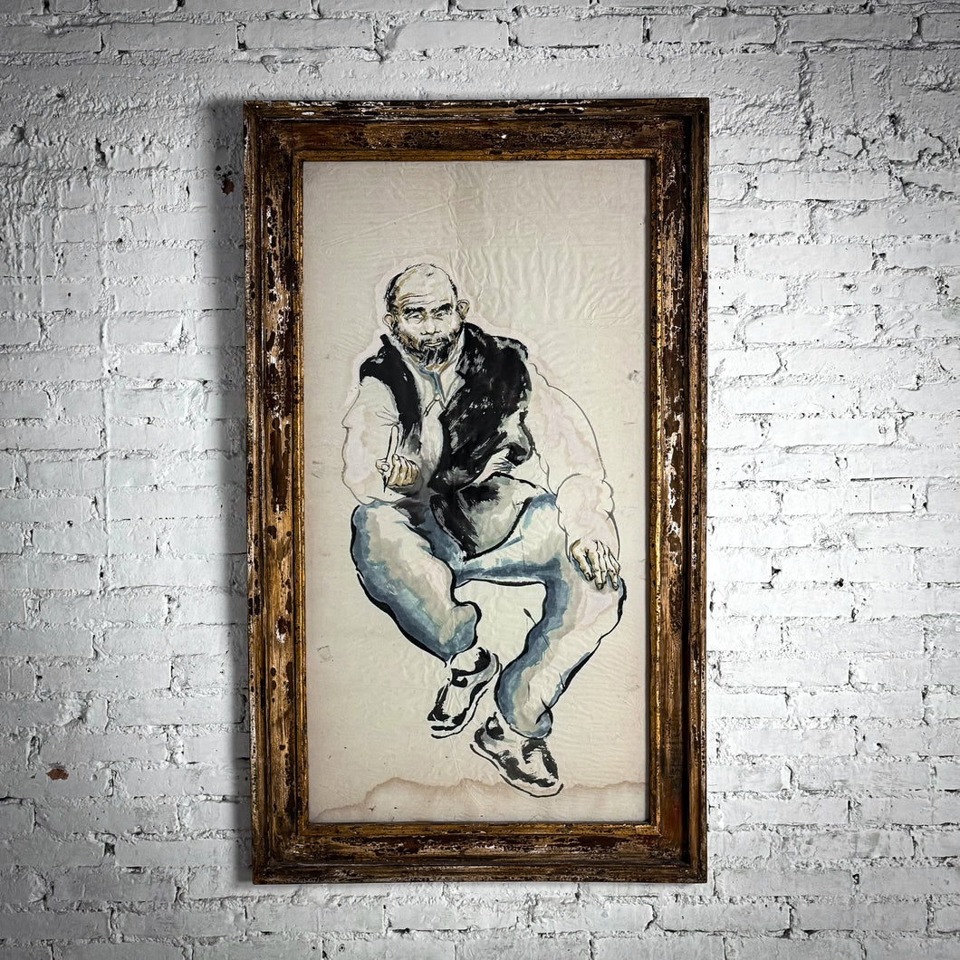 Mid Century Unsigned Figurative Paper Lithograph Print