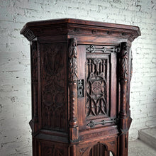 Load image into Gallery viewer, 19th C. French Gothic Revival Carved Wood Storage Cabinet
