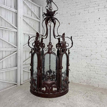 Load image into Gallery viewer, Large Spanish Revival Iron Lantern Light
