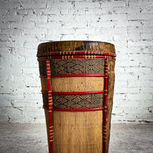 Load image into Gallery viewer, Mid Century African Tribal Woven Rattan Drum
