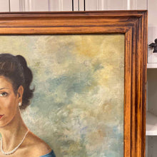 Load image into Gallery viewer, Mid-Century Portrait Woman in Blue Gown

