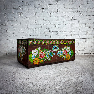 18th Century Rustic Painted Mahogany Trunk