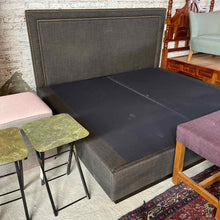 Load image into Gallery viewer, Transitional King-Size Gray Upholstered Bed
