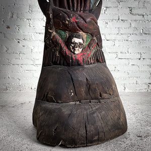 18th Century Tall Mexican Polychrome Wood Virgin Guadalupe Decorative Statue