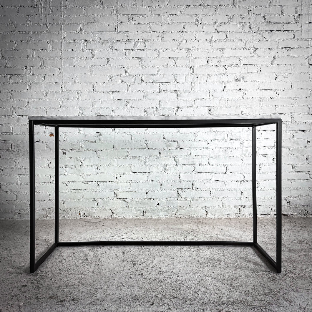 Modern Carrara Marble Top Metal Console