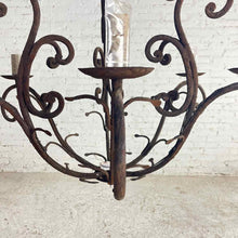 Load image into Gallery viewer, Large Spanish Revival Iron Chandelier
