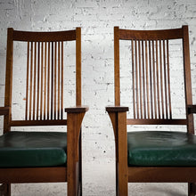 Load image into Gallery viewer, Set of 2 Vintage Stickley Mission Cherry Armchair
