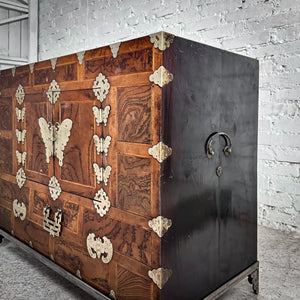 Set of 2 Mid Century Korean Veneer Chest Cabinet