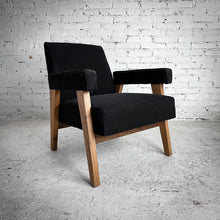 Load image into Gallery viewer, Mid-Century Style Fabric Wood Lounge Chair
