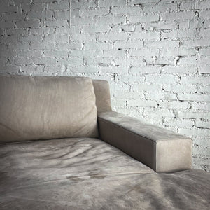 Restoration Hardware Oversized Contemporary Nubuck Leather Chaise