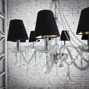Transitional Clear Glass Crystal Chandelier