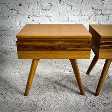 Load image into Gallery viewer, Set of 2 Mid-Century Style Bamboo Nightstand
