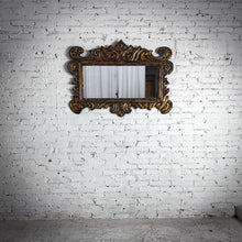 Load image into Gallery viewer, Baroque Distressed Gold Tin Frame Mirror
