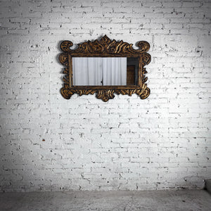 Baroque Distressed Gold Tin Frame Mirror