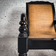 Load image into Gallery viewer, British Colonial Wicker Wood Armchair
