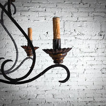 Load image into Gallery viewer, Spanish Colonial Iron &amp; Wood Chandelier
