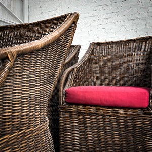 Set of 6 Woven Natural Rattan Dining Chair