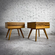 Load image into Gallery viewer, Set of 2 Mid-Century Style Bamboo Nightstand
