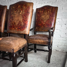 Load image into Gallery viewer, Set of 8 Rustic Painted Leather Dining Chair
