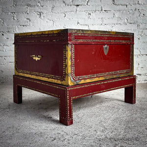 19th Century Chinese Lacquered Leather Clad Trunk