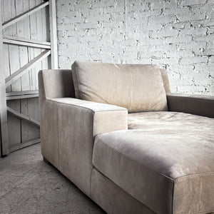Restoration Hardware Oversized Contemporary Nubuck Leather Chaise