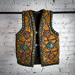 Antique Uzbek Handcrafted Applique Silk Decorative Folk Piece